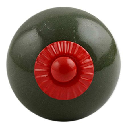 Olive Round Red Fitting Ceramic Knob